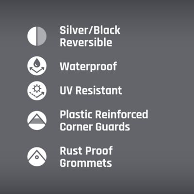 Image showing  8 ft. x 10 ft. Heavy-Duty Reversible Poly Tarp, Black/Silver