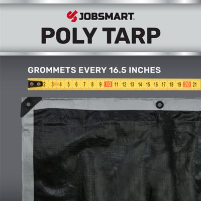 Image showing  8 ft. x 10 ft. Heavy-Duty Reversible Poly Tarp, Black/Silver