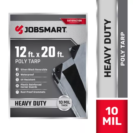 JobSmart 12' x 20' Heavy Duty Reversible Poly Tarp Black/Silver Tarps