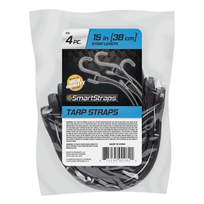 Image showing 9 th SmartStraps 15 in. Rubber Tarp Straps, 4 pk.