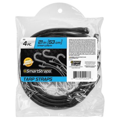 Image showing 9 th SmartStraps 21 in. Rubber Tarp Straps, 4 pk.