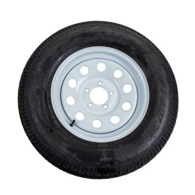 Carry-On Trailer ST205/75D15 15 in. Bias 6-Ply Tire and White Wheel 5 Lug on 4.5 in