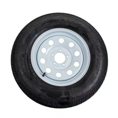 Hand trailer ST205/75D15 15" 6-ply bias tire and 5-lug white wheel on 4.5" Trailer Tires