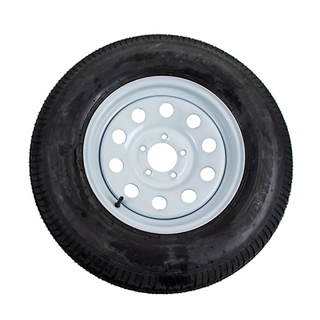 Carry-On Trailer 15 in. ST205/75D15 Bias 6-Ply Tire and White Wheel 5 Lug on 4.5 in, 2051556T