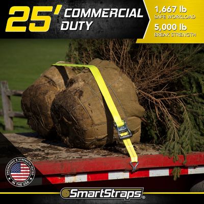 Image showing  2 in. x 25 ft. Standard Ratchet with Double J-Hook, 1,667 lb., Yellow