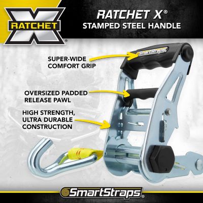 Image showing  2 in. x 25 ft. Standard Ratchet with Double J-Hook, 1,667 lb., Yellow