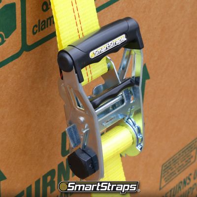 Image showing 7 th SmartStraps 2 in. x 25 ft. Standard Ratchet with Double J-Hook, 1,667 lb., Yellow