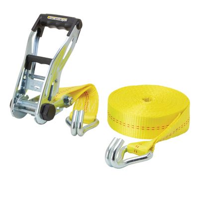 8 ft Ratchet Tie Down with Flat Snap Hooks