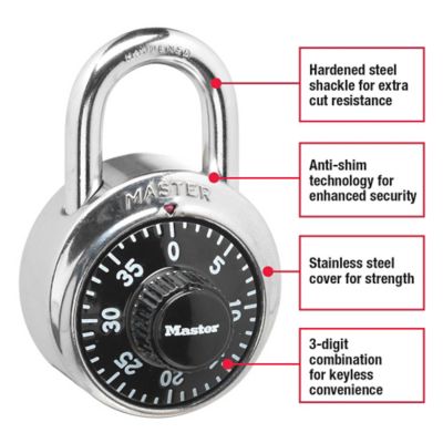 Image showing  3/4 in. Shackle Combination Dial Padlock
