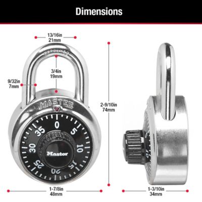 Image showing  3/4 in. Shackle Combination Dial Padlock