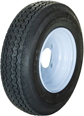 Hi-Run Trailer Tire, 4.80-8, 4-Hole White Spoke Wheel, Load Range B 4PR, ASB1050