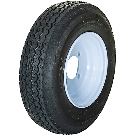 Hi-Run Trailer Tire, 4.80-8, 4-Hole White Spoke Wheel, Load Range B 4PR, ASB1050