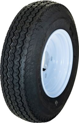 Hi-Run Trailer Tire, 4.80-8, 5-Hole White Spoke Wheel, Load Range B 4PR, ASB1046