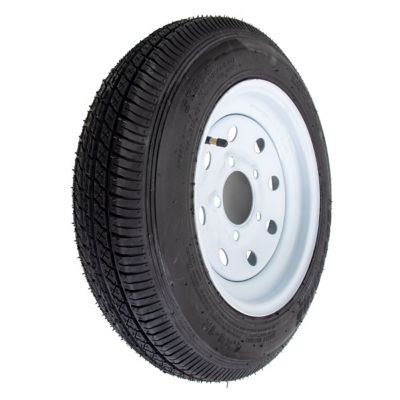 Image showing  4.80-12 in. Bias 6-Ply Trailer Tire and White Mod Wheel 5 Lug on 4.5 in