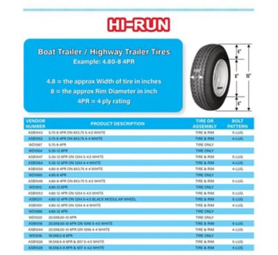 Image showing 5 th Hi-Run 5.30-12 Bias Trailer Tire, Load Range C 6PR