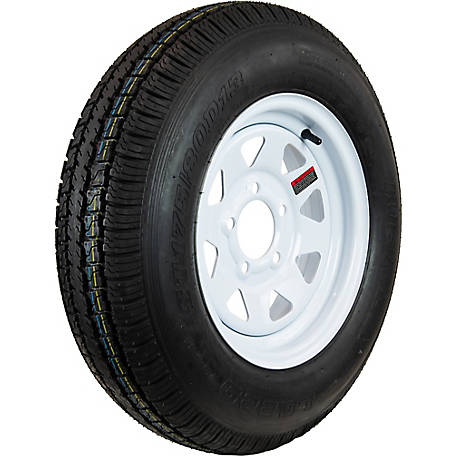 Hi-Run Trailer Tire, ST175/80D13, 5-Hole White Spoke Wheel, Load Range C 6PR, ASB1001