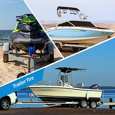 Image showing  ST175/80D13 Trailer Tire, 5-Hole White Spoke Wheel, Load Range C 6PR