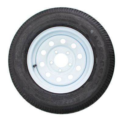 Carry-On Trailer ST175/80D13 13 in. Bias 6-Ply Trailer Tire and White Mod Wheel 5 Lug on 4.5 in