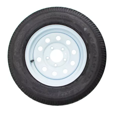 Hand Trailer ST175/80D13 13" 6-Ply Bias Trailer Tire and 5-Lug White Mod Wheel on 4.5" Trailer Tires