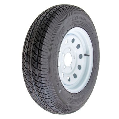 Image showing  ST175/80D13 13 in. Bias 6-Ply Trailer Tire and White Mod Wheel 5 Lug on 4.5 in