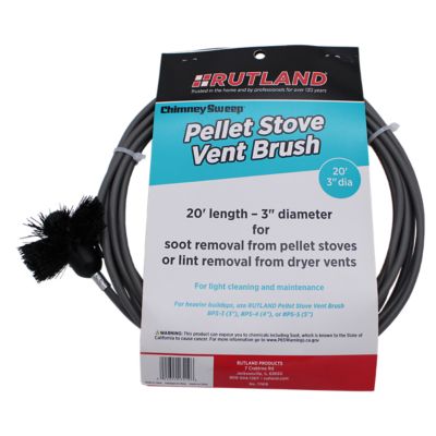 Rutland 3 in. Pellet Stove/Dryer Vent Brush with 20 ft. Handle