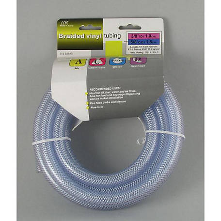 1/2 in. Vinyl Rolled Hose Braided Tubing, Sold by the Foot