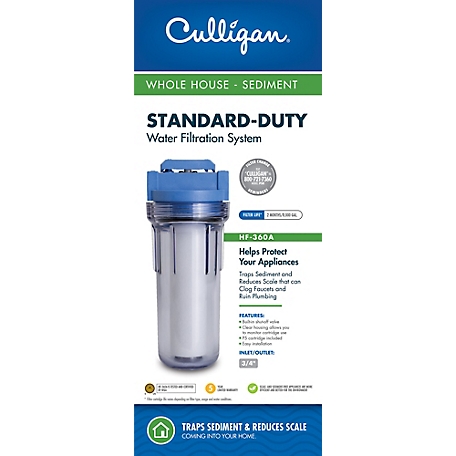 CULLIGAN Whole House Valve-in-Head Water Filter System, 30-125 PSI, 40-100F Temperature Range