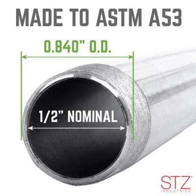 Image showing  1/2 in. x 18 in. Galvanized Steel Cut Pipe