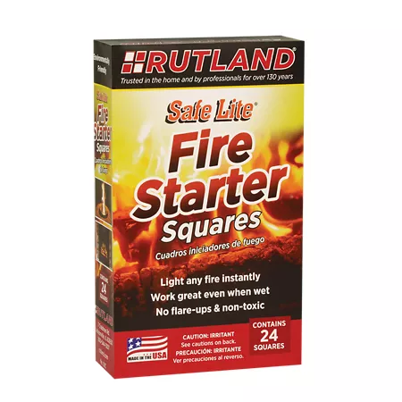 Rutland Safe Lite Non-Toxic Firestarter Squares 24 Pack Fire Starters & Lighters