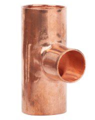 Image showing  3/4 in. x 3/4 in. x 1/2 in. Plain End Sweat Reducing Tee Copper