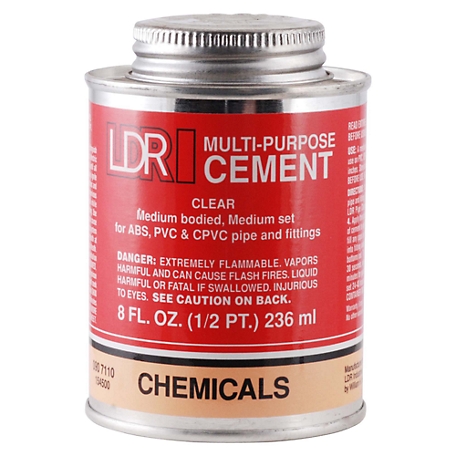 LDR Industries Multi-Purpose Cement, ABS, PVC, CPVC, 8 fl. oz.