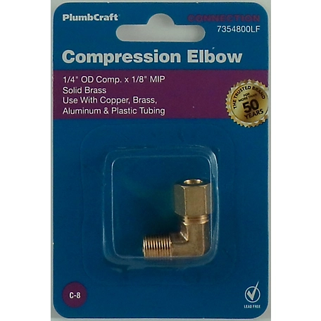 LDR Industries 1/4 in. x 1/8 in. M.I.P Brass Male Compression Elbow