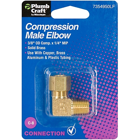LDR Industries 3/8 in. x 1/4 in. M.I.P Brass Male Compression Elbow at  Tractor Supply Co.