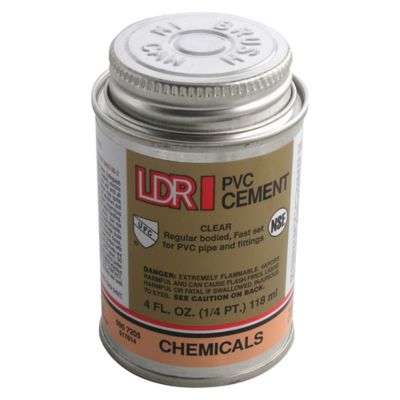 LDR Industries PVC Cement, Clear, 4 fl. oz.