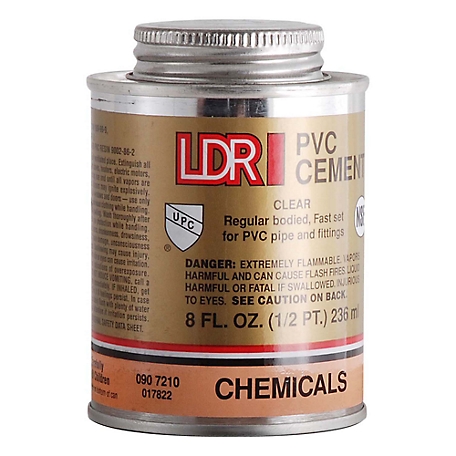 LDR Industries PVC Cement, Clear, 8 fl. oz.
