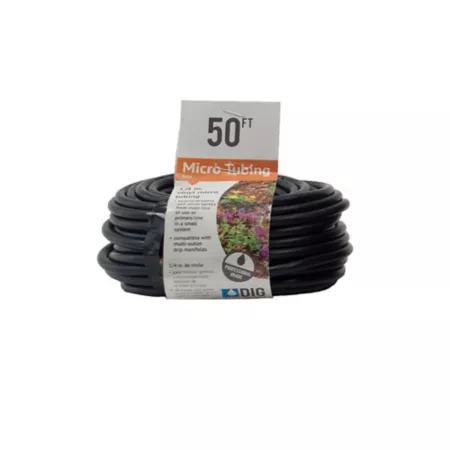 DIG 50 ft x 1/4 in Low Density Polyethylene Tubing Black Drip Irrigation