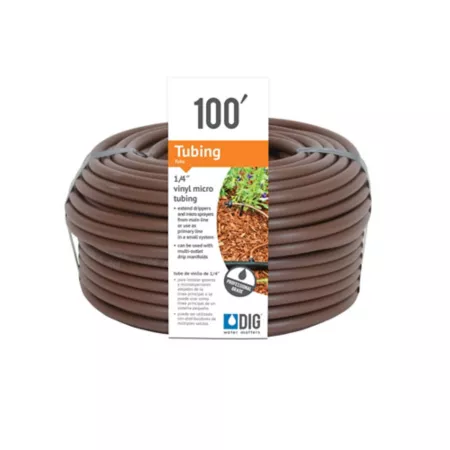 DIG 100 ft x 1/4 in Brown Vinyl Tubing Drip Irrigation