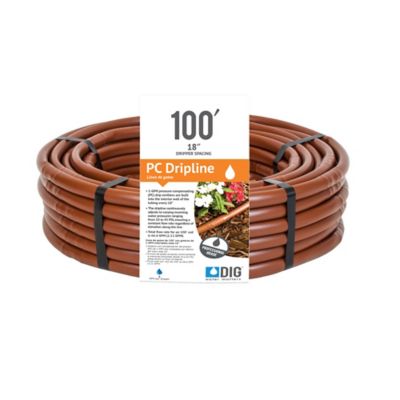 DIG 100 ft. x 1/2 in. Earthline PC Dripline, 18 in. Spacing, Brown