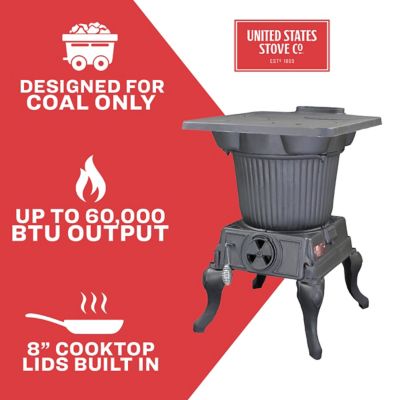 Image showing  1000 sq. ft. Rancher Cast-Iron Coal Stove, 60,000 BTU, SR57E