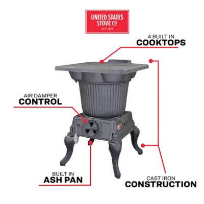 Image showing  1000 sq. ft. Rancher Cast-Iron Coal Stove, 60,000 BTU, SR57E