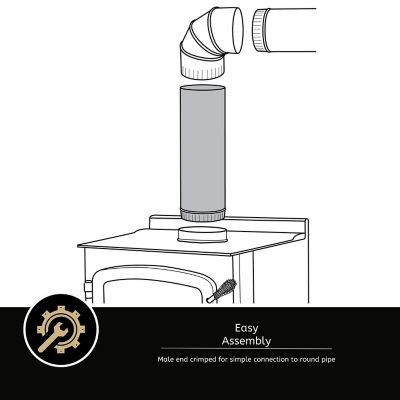 Image showing  6 in. x 24 in. Stove Pipe, Black