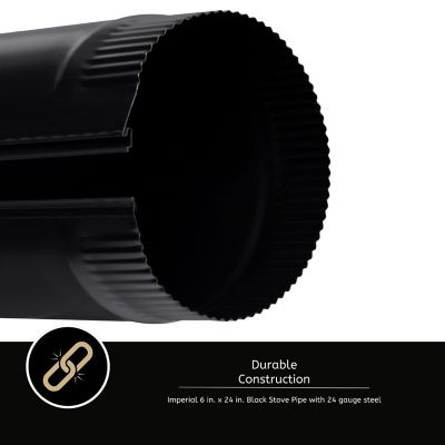 Image showing  6 in. x 24 in. Stove Pipe, Black