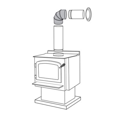 Image showing  6 in. x 90-Degree Stove Pipe Adjustable Elbow, Black