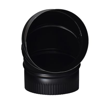 Image showing  6 in. x 90-Degree Stove Pipe Adjustable Elbow, Black