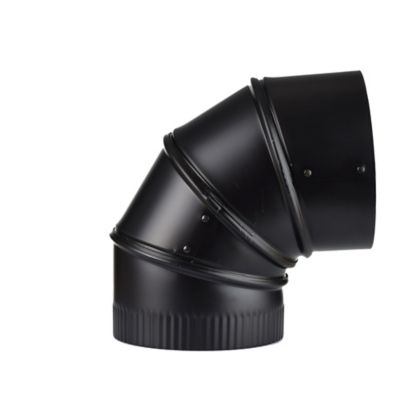 Image showing  6 in. x 90-Degree Stove Pipe Adjustable Elbow, Black