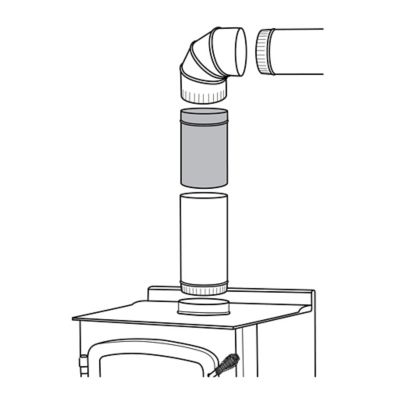 Image showing  6 in. x 11 in. Stove Pipe Slip Connector, Black