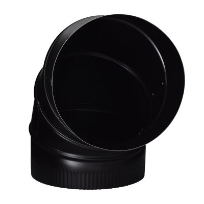 Image showing  8 in. x 90-Degree Stove Pipe Elbow, Black