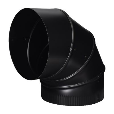 Image showing  8 in. x 90-Degree Stove Pipe Elbow, Black