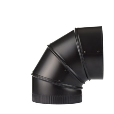 Image showing  8 in. x 90-Degree Stove Pipe Elbow, Black