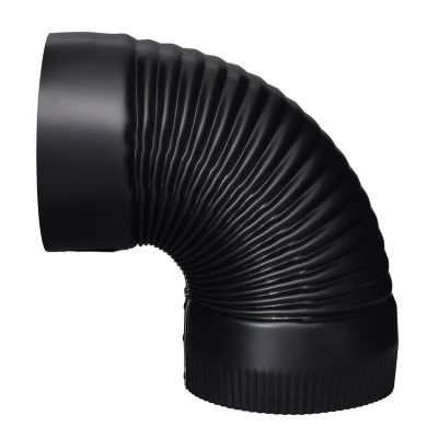 Image showing  6 in. x 90-Degree Stove Pipe Elbow, Black